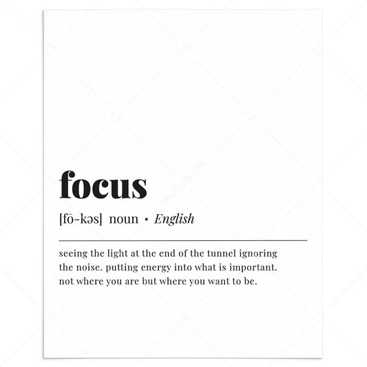 Focus Definition Print Instant Download by LittleSizzle