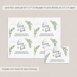 Green Bring a Book for Baby Cards Instant Download