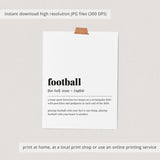 Football Definition Print Instant Download