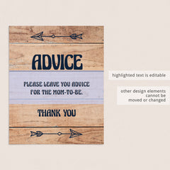 Editable wood background baby advice sign by LittleSizzle