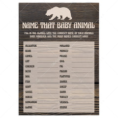 Name that baby animal baby bear party game printable by LittleSizzle