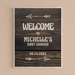 Woodland Themed Baby Shower Welcome Sign Template