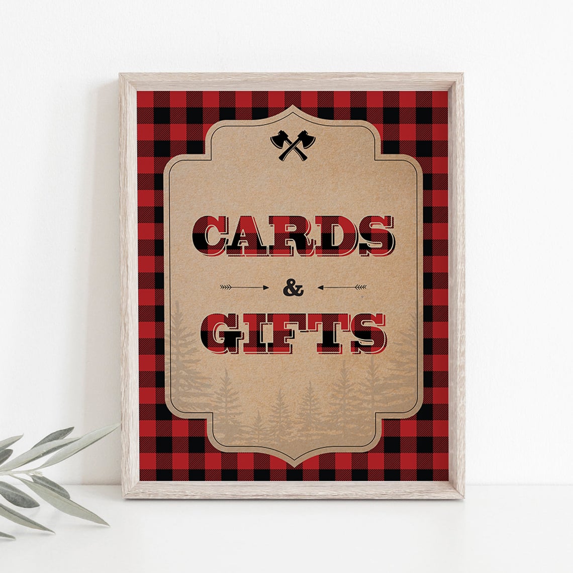 Rustic cards and gifts table sign for lumberjack themed party by LittleSizzle