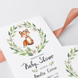 Orange fox baby shower invite template by LittleSizzle