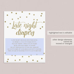 Gold glitter shower decor printable by LittleSizzle