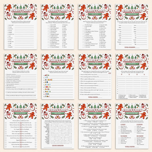 Fun Christmas Party Games Bundle for Family Printable by LittleSizzle