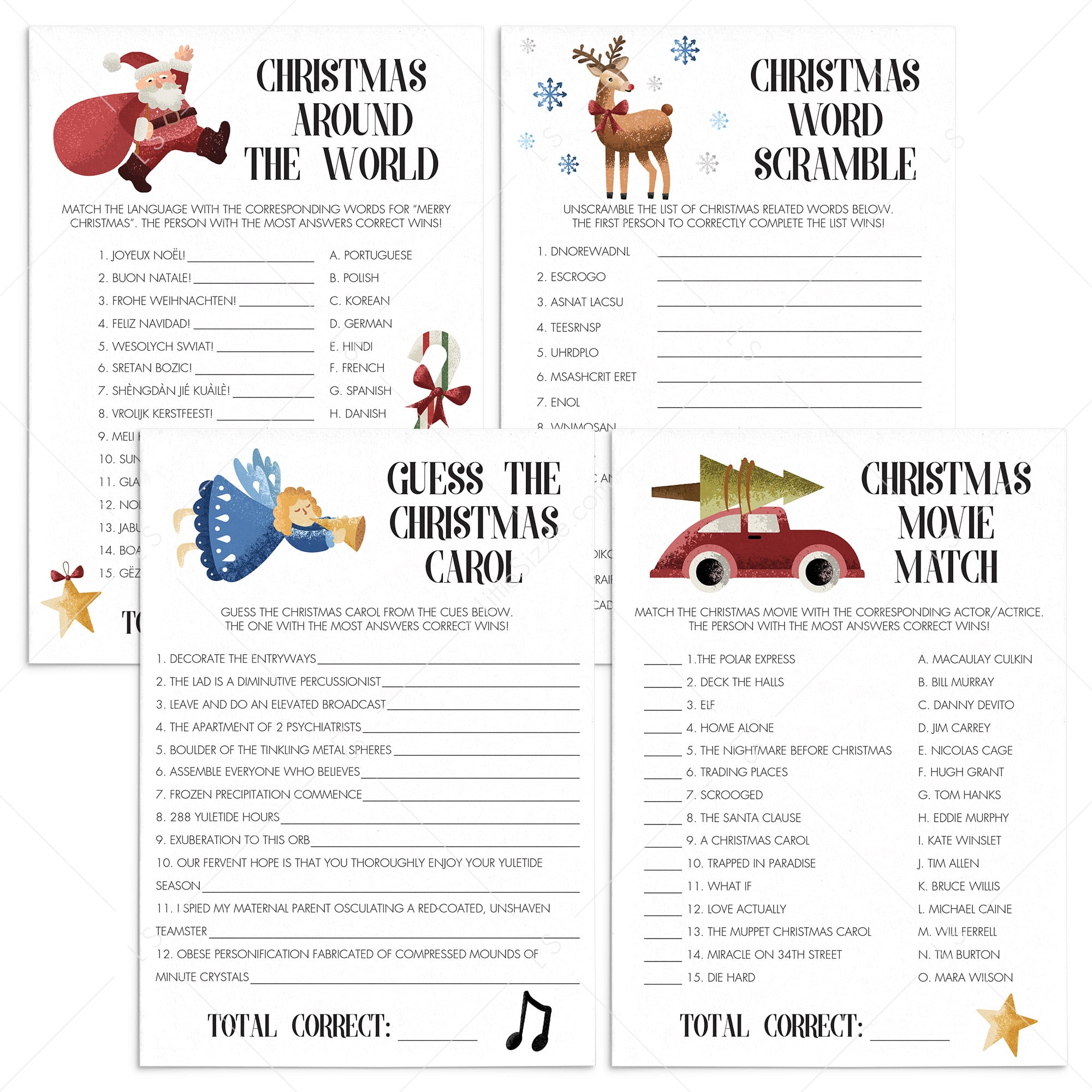 4 Holiday Games Printable by LittleSizzle