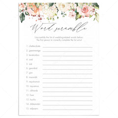 fun floral bridal shower games printable by LittleSizzle