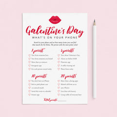 Printable Galentine's Day Party Game What's On Your Phone by LittleSizzle
