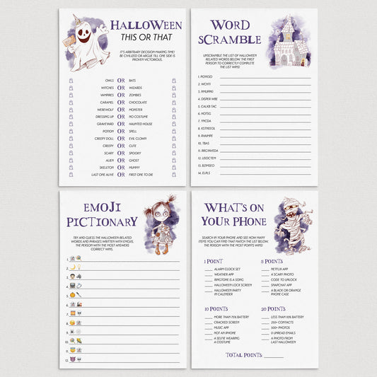 Halloween Games Pack for Adults Printable by LittleSizzle