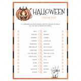 Halloween This or That Game Printable by LittleSizzle