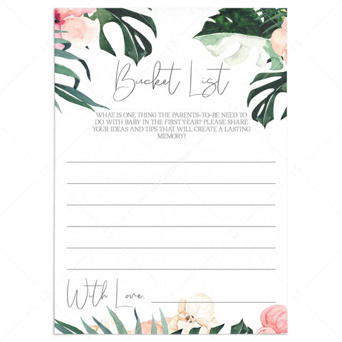 Baby Shower Keepsake Printable Bucket List Cards | Instant Download ...