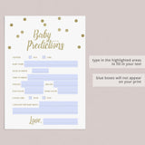 Gold Baby Prediction Quiz for (Virtual) Baby Shower