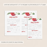 Holiday Baby Shower Fill In The Blanks Advice Cards