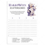 Mummy Halloween Party Game Scattergories Printable by LittleSizzle