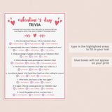 Valentine's Day Trivia Game Virtual & Printable Files