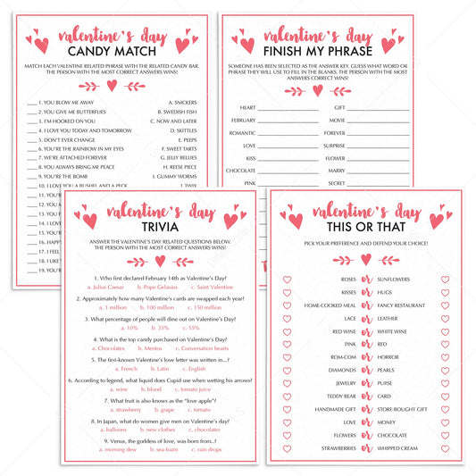 Valentine's Day Games Bundle Printable and Virtual by LittleSizzle