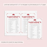 Valentines Love Song Match Game with Answer Key