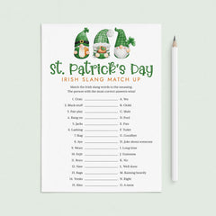 Fun St Patrick's Day Game Irish Slang Words Match Up with Answers by LittleSizzle