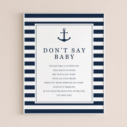 Dont say baby instructions printable for baby shower party by LittleSizzle