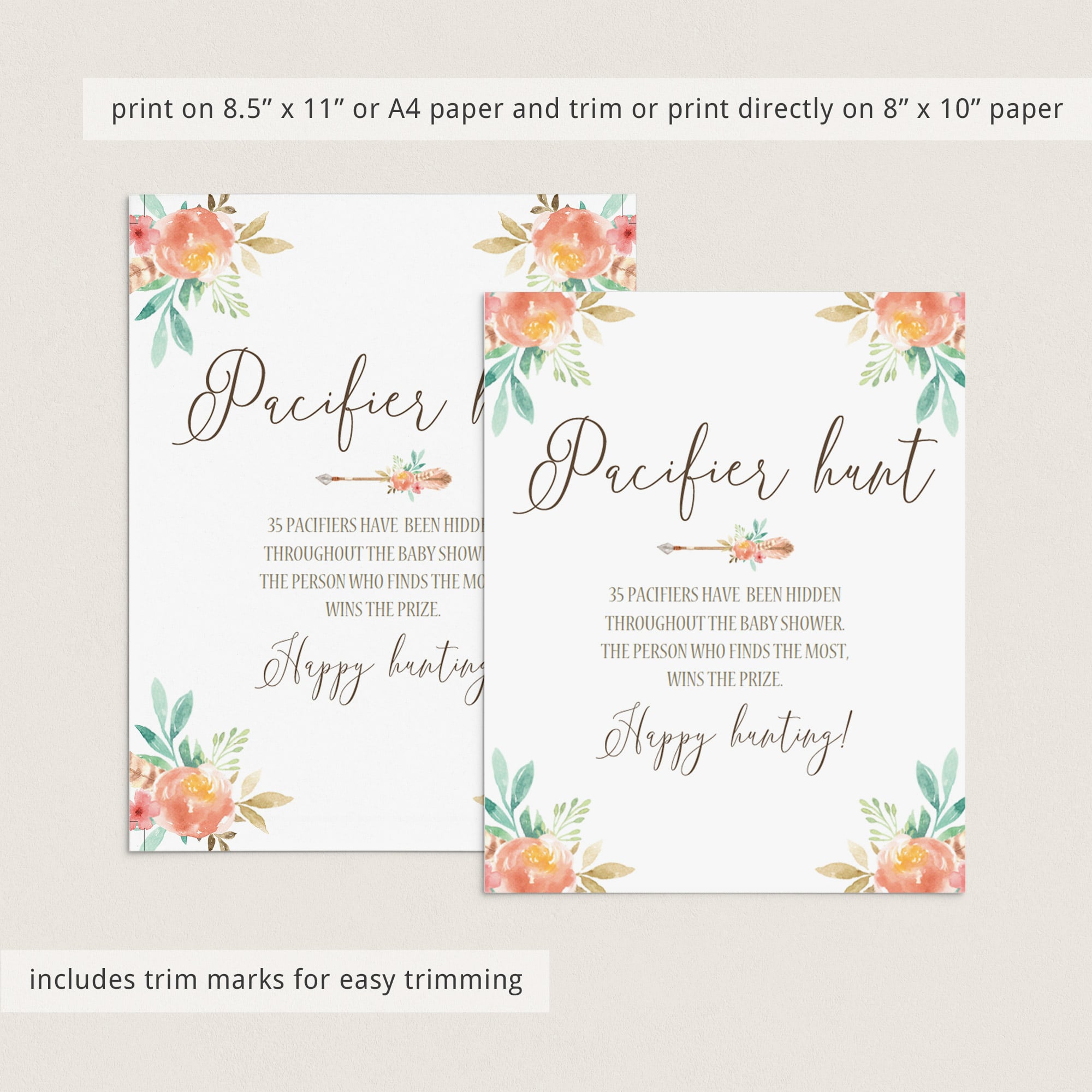 DIY baby shower game templates floral theme by LittleSizzle