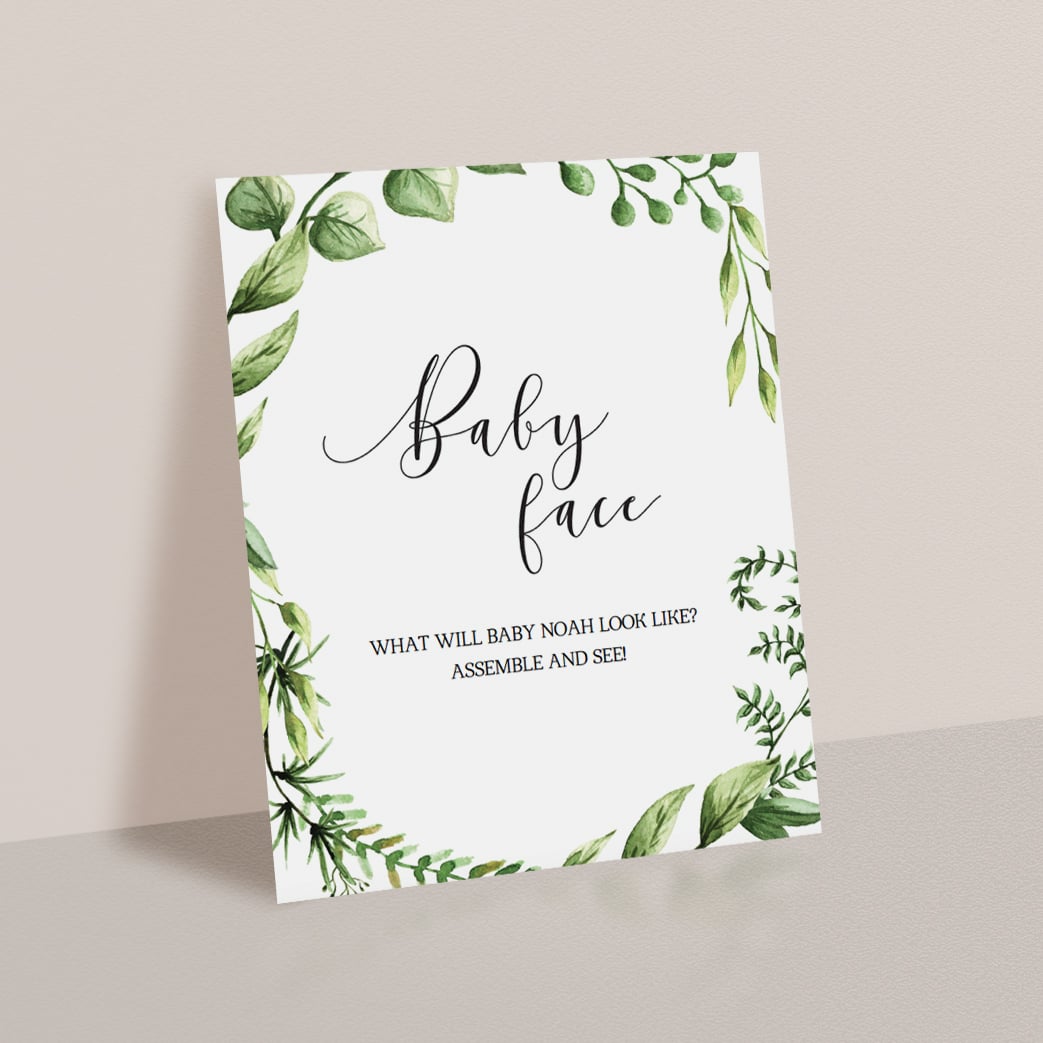 What will baby look like baby party games botanical themed by LittleSizzle