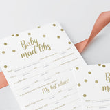 Funny mommy advice cards baby mad libs gold confetti by LittleSizzle