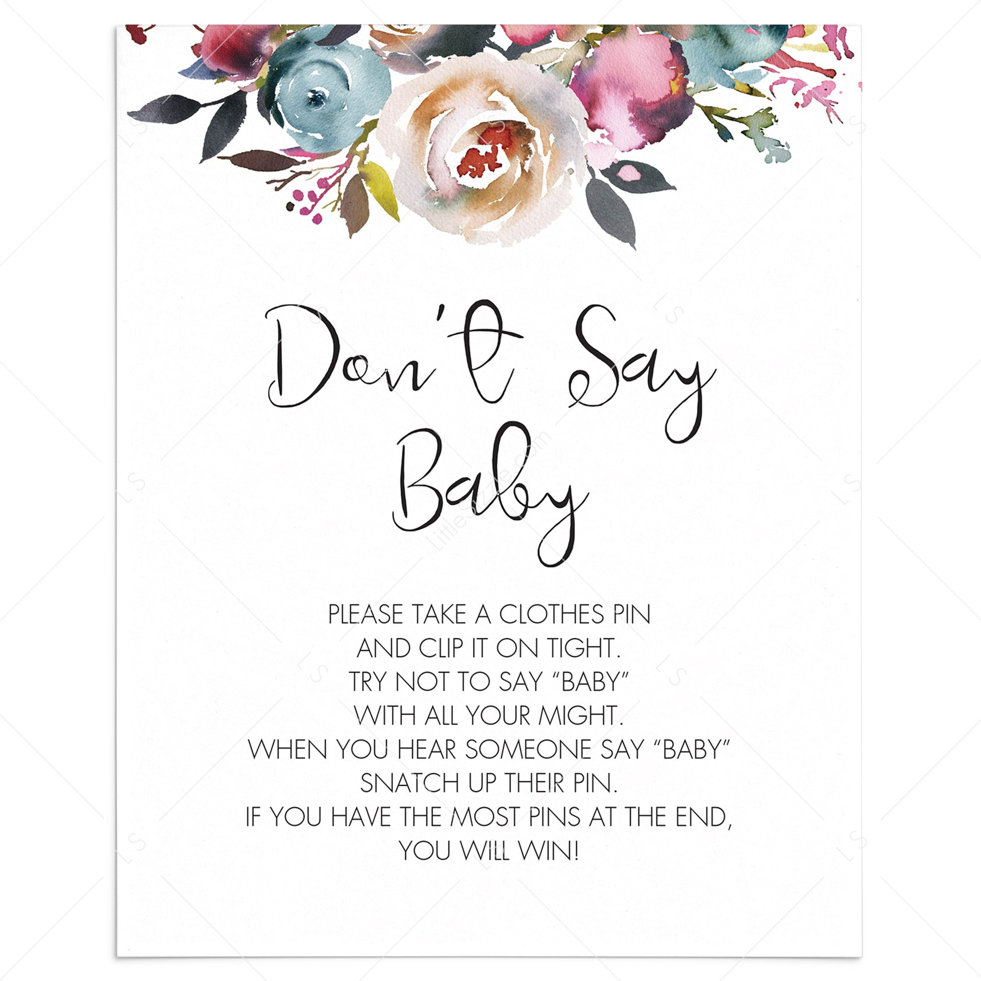 Dont say baby baby shower game boho theme by LittleSizzle