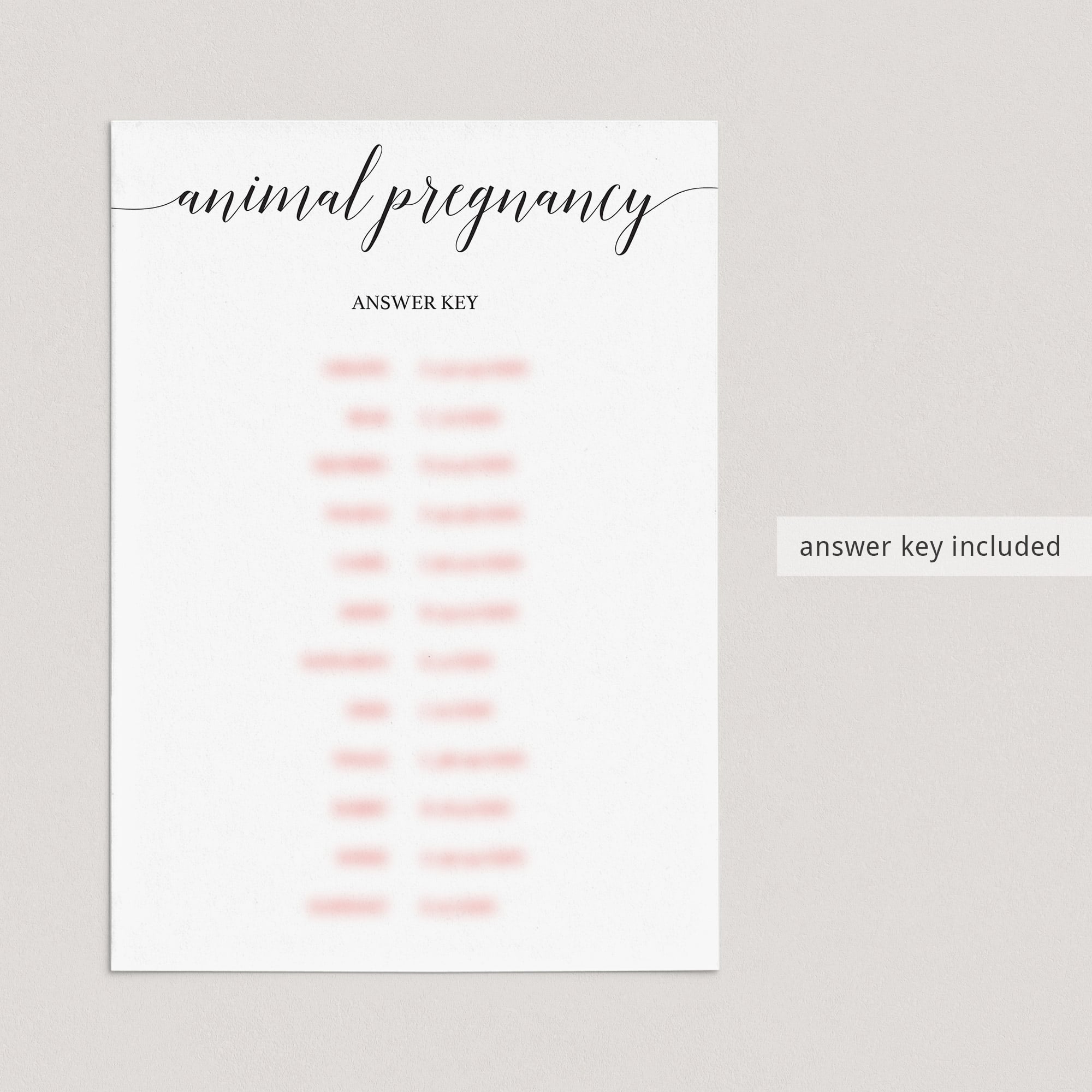 Animal pregnancy game answers by LittleSizzle