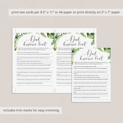Botanical Baby Shower Game Dad Knows Best Printable