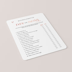 Ever or Never Rose Gold Bachelorette Game