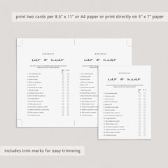Adult Birthday Game for Him Ever or Never Printable