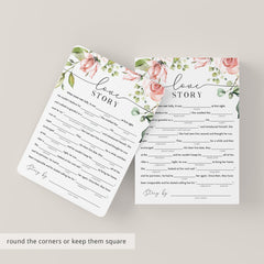 wedding madlibs printable for floral bridal shower activities