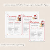 Christmas Naughty or Nice List for Adults Printable