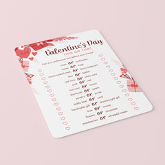 Valentine's Day This or That Questions Printable