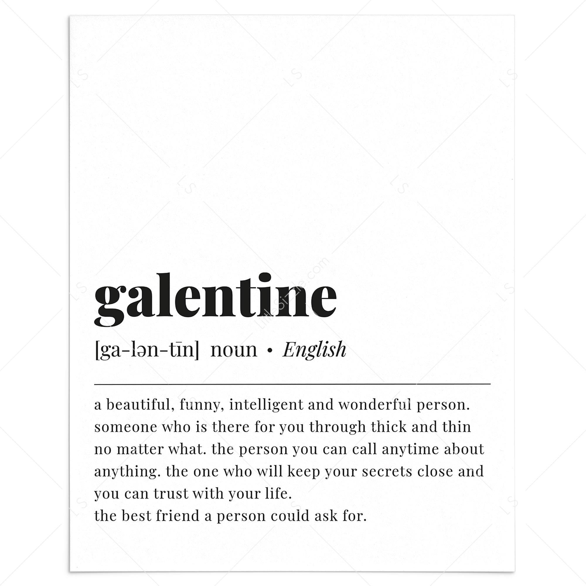 Galentine Definition Printable by LittleSizzle