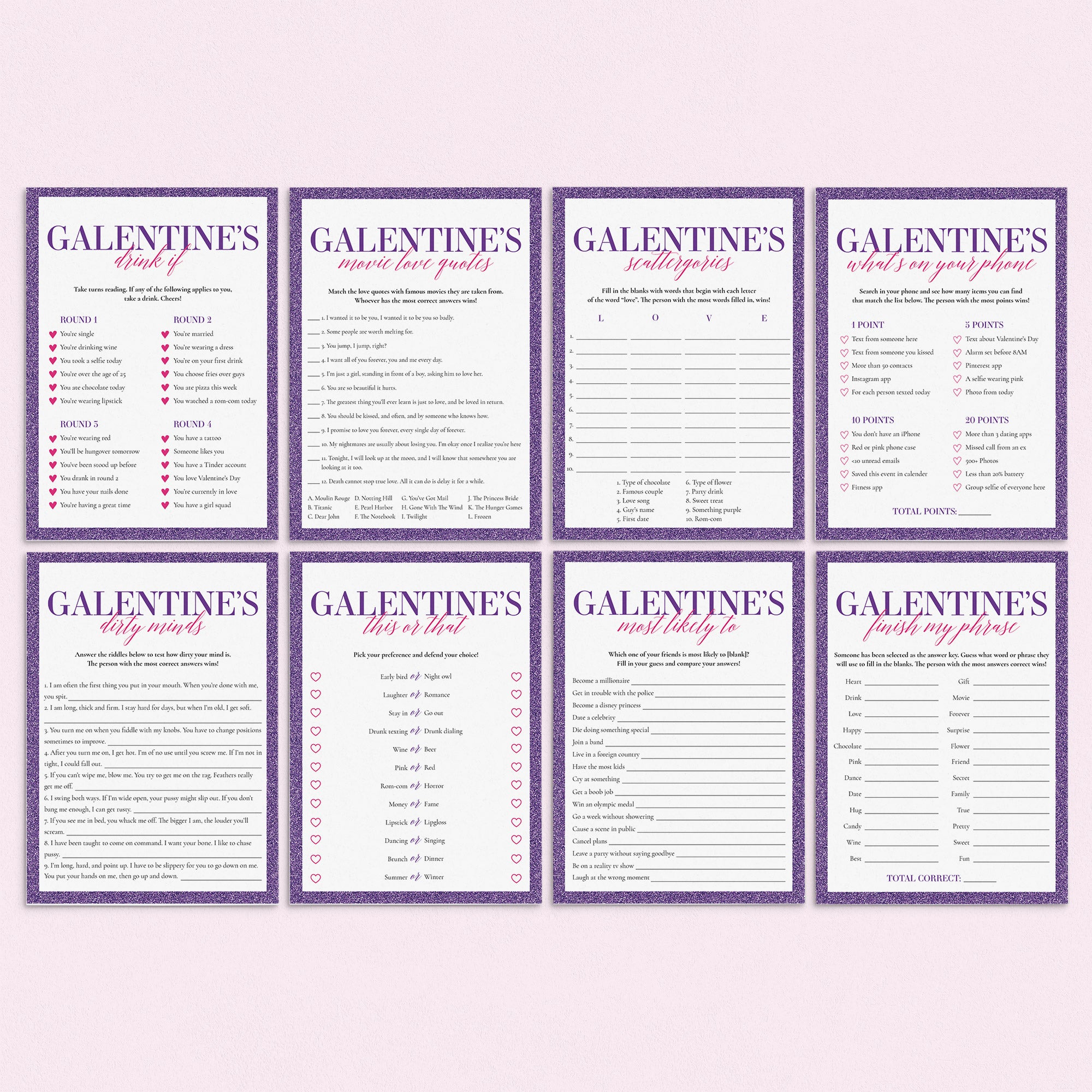Galentines Day Games Bundle Printable by LittleSizzle
