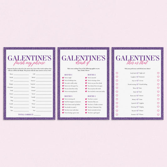 Galentines Day Party Games Pack Instant Download