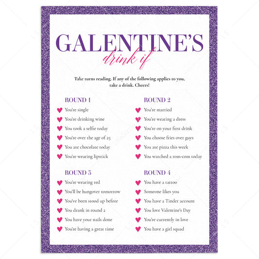 Galentines Drink If Game Printable by LittleSizzle