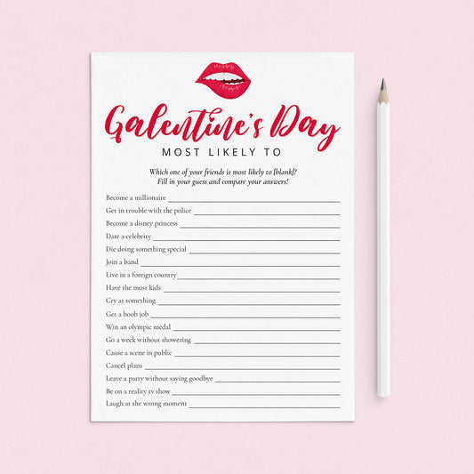 Who Is Most Likely To Game for Galentine's Day Printable by LittleSizzle