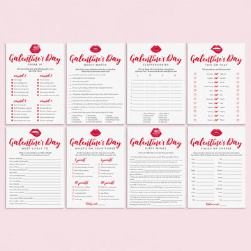Printable Galentines Day Game Bundle Digital Files by Littlesizzle