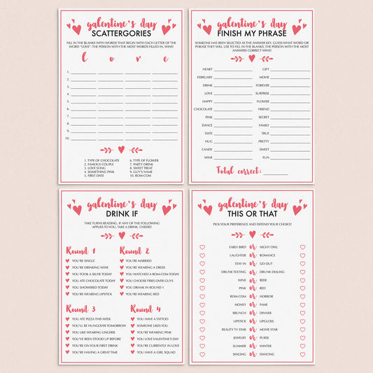 Galantine's Day Party Games Bundle Printable & Virtual by LittleSizzle