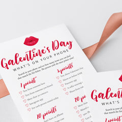 Printable Galentine's Day Party Game What's On Your Phone
