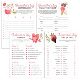 4 Fillable Galentines Day Games Instant Download by LittleSizzle