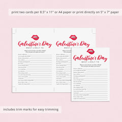 Who Is Most Likely To Game for Galentine's Day Printable