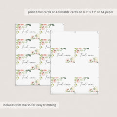 Buffet food cards printable blush floral by LittleSizzle