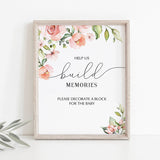 Block decorating station sign printable watercolor flowers by LittleSizzle
