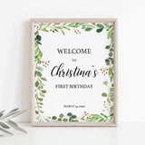 Greenery Leaves Party Welcome Board Template