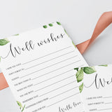 Greenery Well Wishes for the Bride and Groom Card Printable