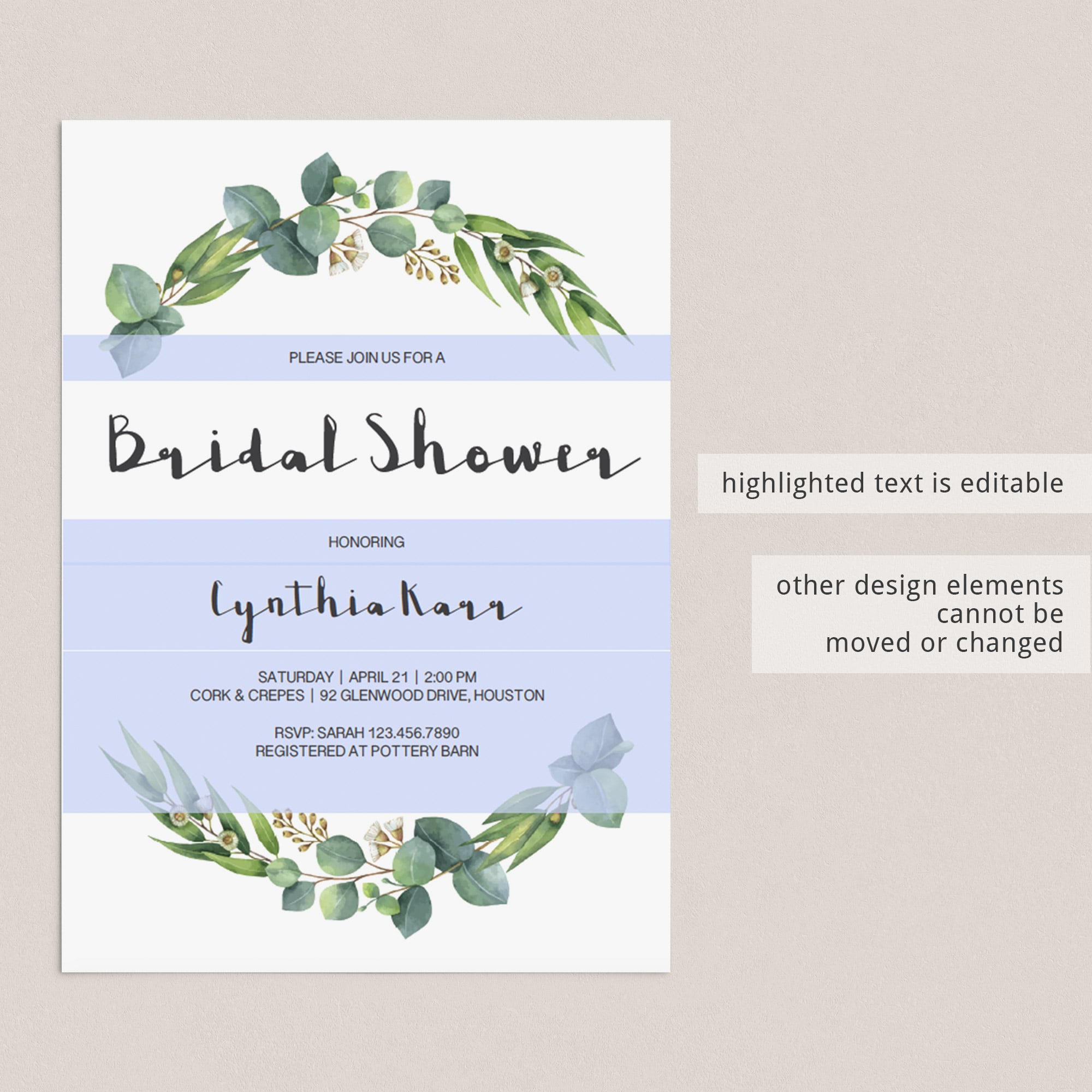 DIY bridal shower invitations templates